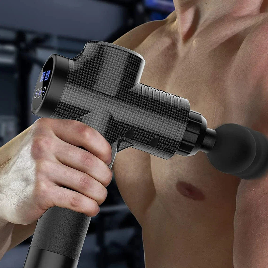 Fascial Massage Gun Electric Percussion Pistol Massager Body Neck Back Deep Tissue Muscle Relaxation Massage Gun Fitness