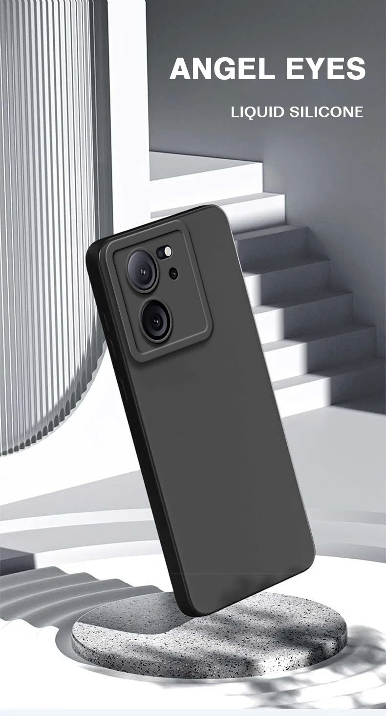 Durable Matte Angel Eyes Case for Xiaomi 13T 13 T Pro Shockproof Soft Square Liquid Silicone Original Mi13T 13TPro 5G Back Cover
