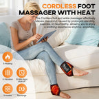 3 in 1 Ankle Heating Pad for Pain Relief Wireless Foot Massager with 5 Heat 3 Vibration Mode Feet Pain Relief Led Touch Large Screen Ankle Brace Wraps Support Belt Cordless