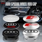56/60/65MM Car Wheel Hub Caps Auto Emblem Tyre Center Covers Accessories For Audi A1 A2 A3 A4 A5 A6 A7 A8 Quyttro Sline RS Q2 Q3
