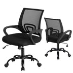 JHK Ergonomic Office Desk Gaming Chair Mid Back with Lumbar Support Rocking Mode Height Adjustable with Fixed Armrest For Office