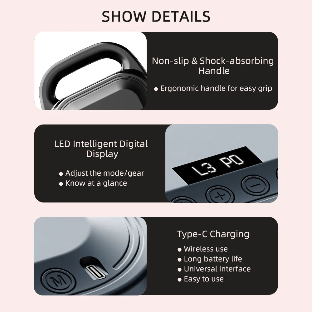 8-Head Fascia Gun High-Frequency Vibration Body Massage Gun Back and Waist Massager Neck Shoulder Massager Muscle masajeador