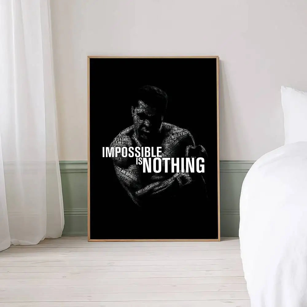 1pc Boxer Mike Tyson M-Muhammad Ali Motivational Quote Posters Retro Kraft Paper Sticker DIY Room Bar Cafe Wall Painting