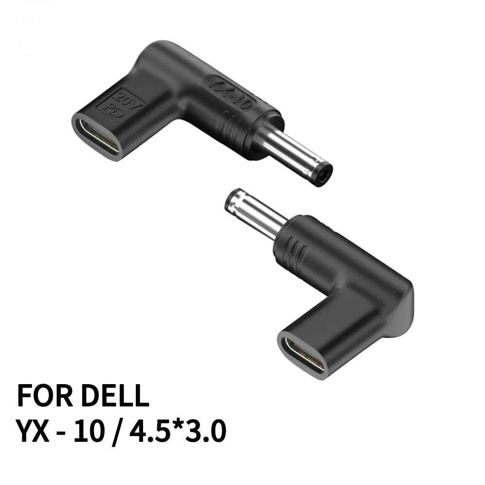 20V100W Laptop Power Adapter Connector DC Plug USB Type C Female to DC Male Jack Converter for Hp Dell Asus Acer Lenovo Notebook