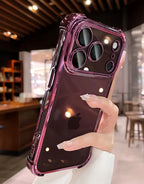 Luxury Electroplate Shockproof Transparent Phone Case For iPhone 18 17 16 15 14 13 12 Pro Max Plus Air Clear Bumper Cases Cover