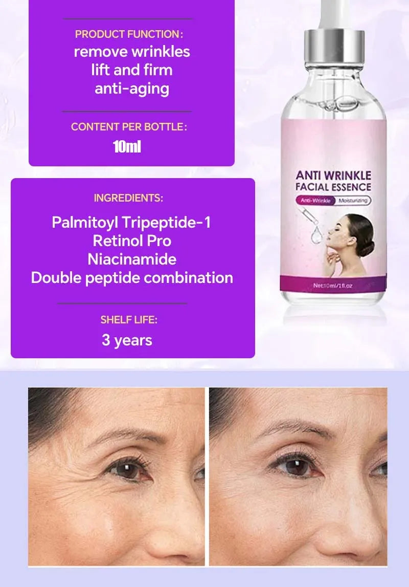 Instant Anti Wrinkle Effect Remove Facial Wrinkles Moisturizing Serum To Fine Lines Around The Eyes Crow's Feet Neck Wrinkle