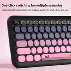MOFii Wireless Keyboard & Mouse Combo, Cute Macaron Cat Paw Round Keycaps Silent Office Set for Laptops and Desktops