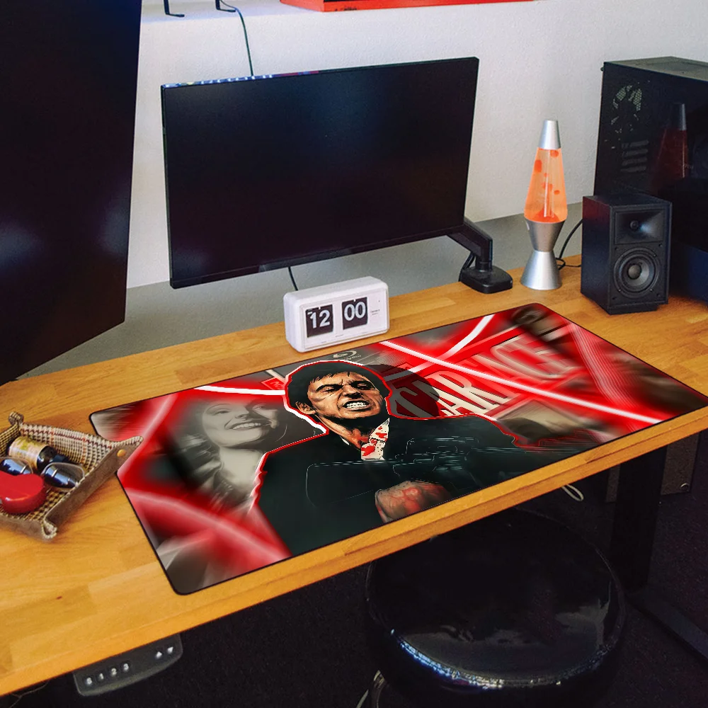 Film Scarface Tony Montana Mouse Pad Large Desk Mat Keyboard Ergonomic Office Rubber PC Non-slip Anti-fray Home Custom