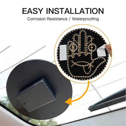 Car Gesture LED Light – Funny Road Rage Expression Lamp with Remote
