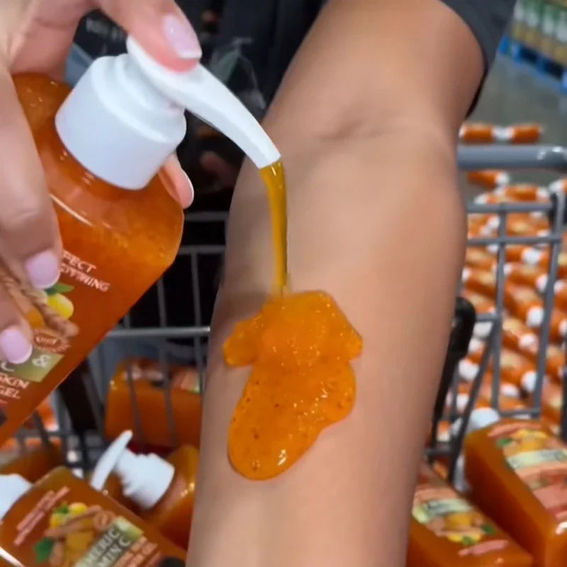 Turmeric Orange Vitamin C Body Wash Fresh Fragrance Shower Gel Moisturizing Brightening Exfoliating Deep Cleaning Smooth Skin