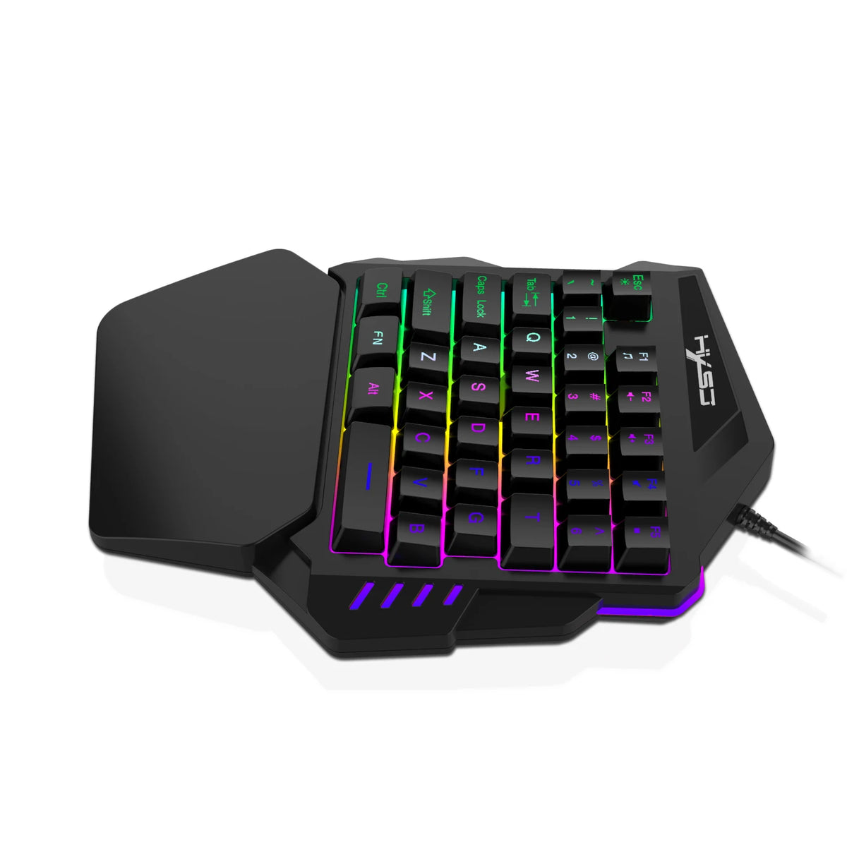 Ergonomic 35-Key Gaming Keyboard with RGB Lighting USB Powered One-Handed Design Thin Film Keys for Enhanced Gaming Experience