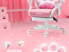 Vigosit Gaming Chair Cute Ears and Kawaii Pillow Ergonomic Computer Game Chair for Girls with Lumbar Support