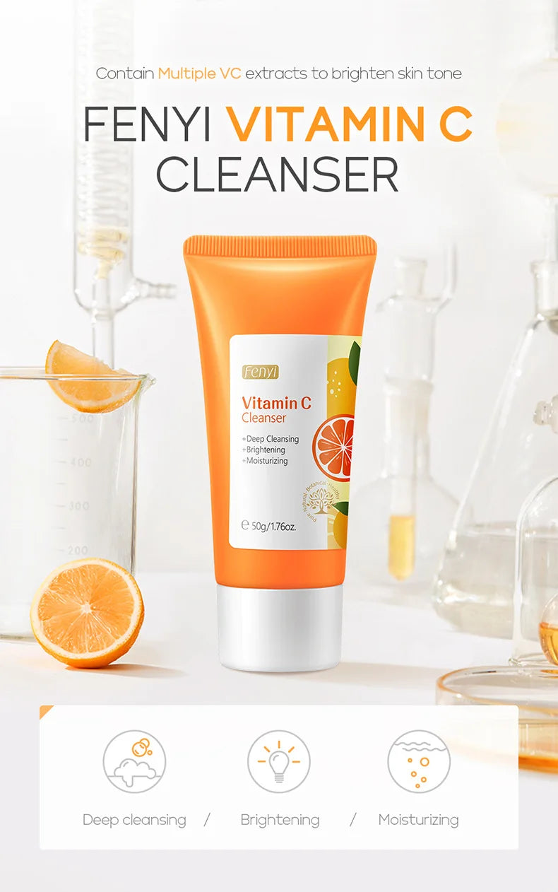 Vitamin C Sakura Facial Cleanser Face Wash Foam Foam Face Cleanser Moisturizing Whitening Anti-aging  Wrinkle Skin Care