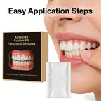 Temporary Teeth Veneers Real Looking Decorative Snap On Teeth Covers Temporary Beauty Teeth Accessory for Daily Makeup Party Photo Use