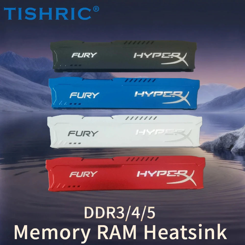 TISHRIC Desktop Memory Radiator RAM Heatsink For DDR2 DDR3 DDR4 DDR5 Ram Cooling Vest With Thermal Pad Aluminum Alloy Cooler