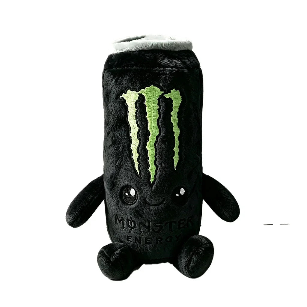 Zero Sugar White Monster Energy Drink Plush Toy Simulation Can Stuffed Ornament Doll Cute Soft Figure Decor Gift for Friend