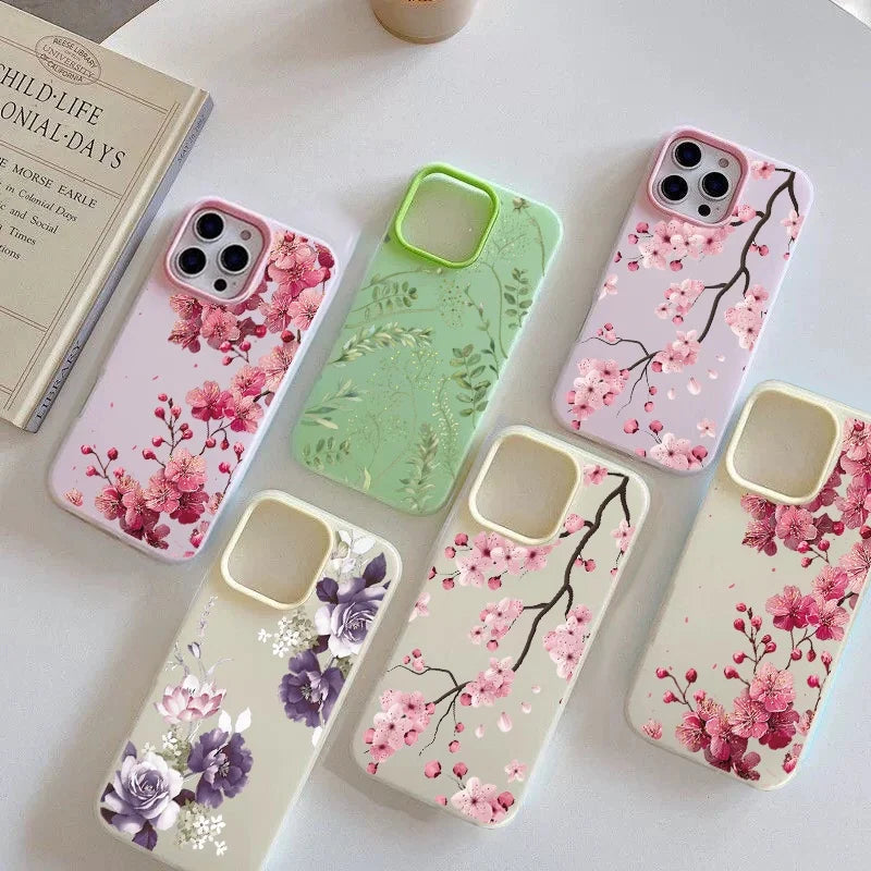 Peach Blossom Candy Color Phone Case For VIVO V40 V50 V60 Lite V70FE Y31D Y05 Y04 Y29 Y19S Y17S Y27 Y38 Y22S Casing TPU