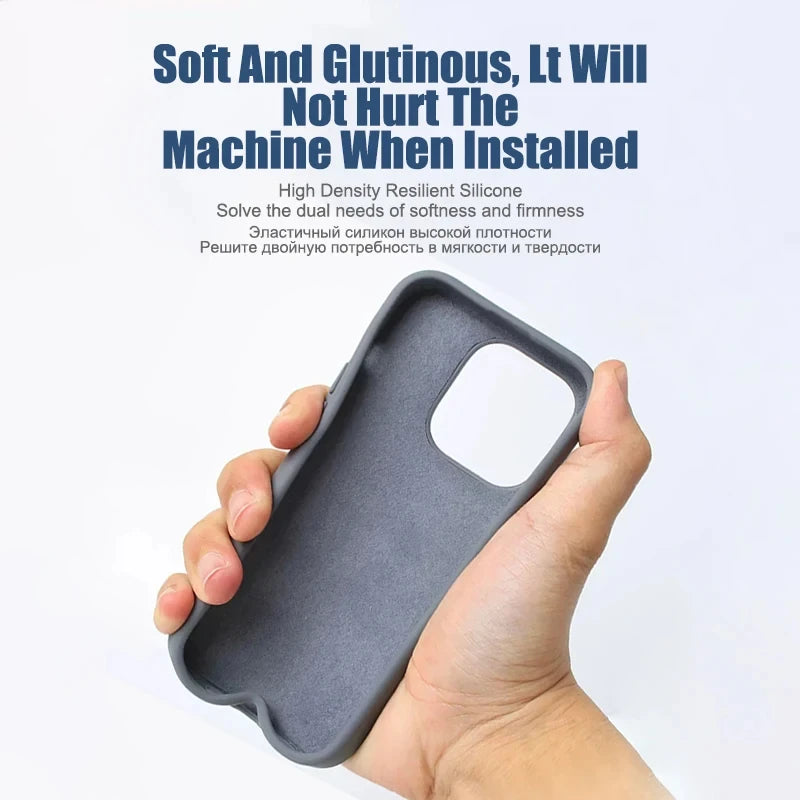 Luxury Shockproof Case For Apple iPhone 11 12 13 14 15 16 17 Pro Max 17 Air Plus Liquid Silicone Cases Cover Phone Accessories