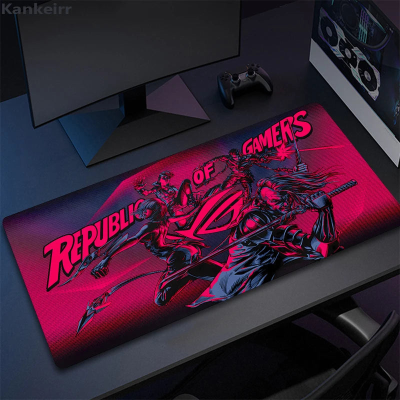 Asus Rog Black Mause Pad Anime Mouse Mats Gaming Computer Desk Mat Mouse Carpet Pc Accessories Gamer Mouse Pad Speed Rubber Mat