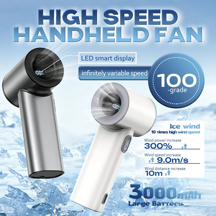 100 Speed Handheld Fan With Rechargeable Battery Portable Mini Air Cooler