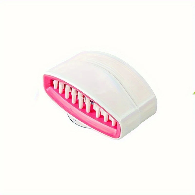 1pc, Knife Cutlery Cleaner Brush With Strong Suction Cup, Fork Spoon Cleaning Brush, Vegetable Fruit Kitchen Washing Tool