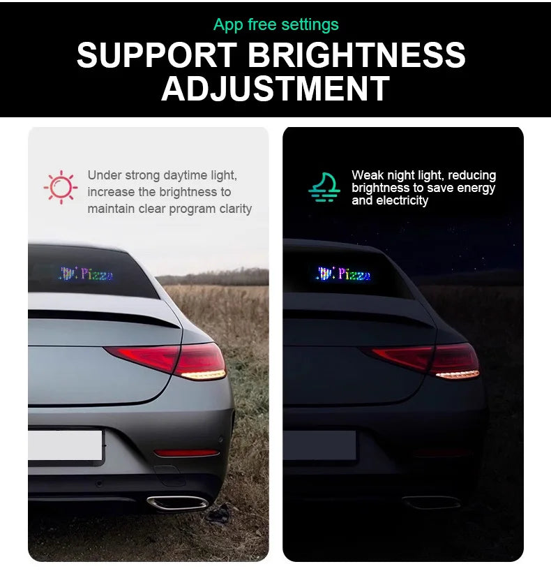 Multifunctional Bright Devil Eyes LED Light for Car Windshield Flexible Programmable Scrolling LED Display Bluetooth APP Control