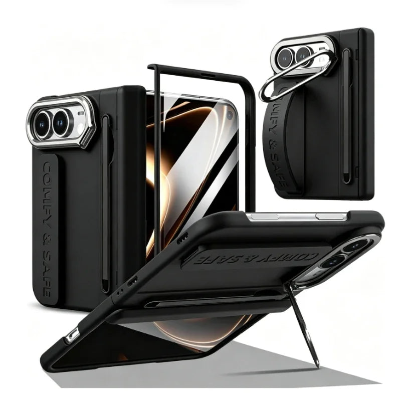 Matte PC Case for iPhone Duo with Wrist Strap Stylus and Kickstand