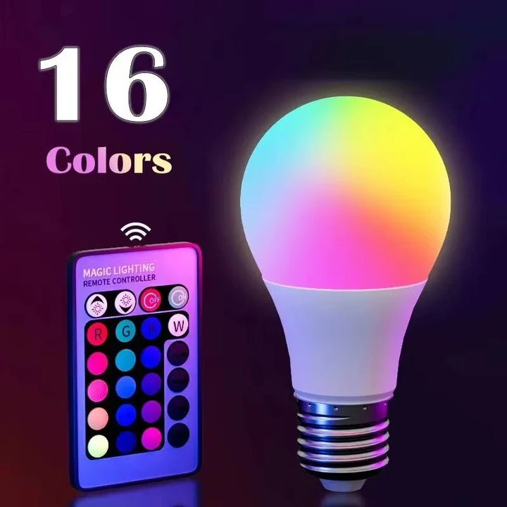 24 Key Remote Control Smart Lamp Atmosphere Light 16 Colors RGB Bulb LED Multicolor Bulb E27 220V Household Lighting Dimmable