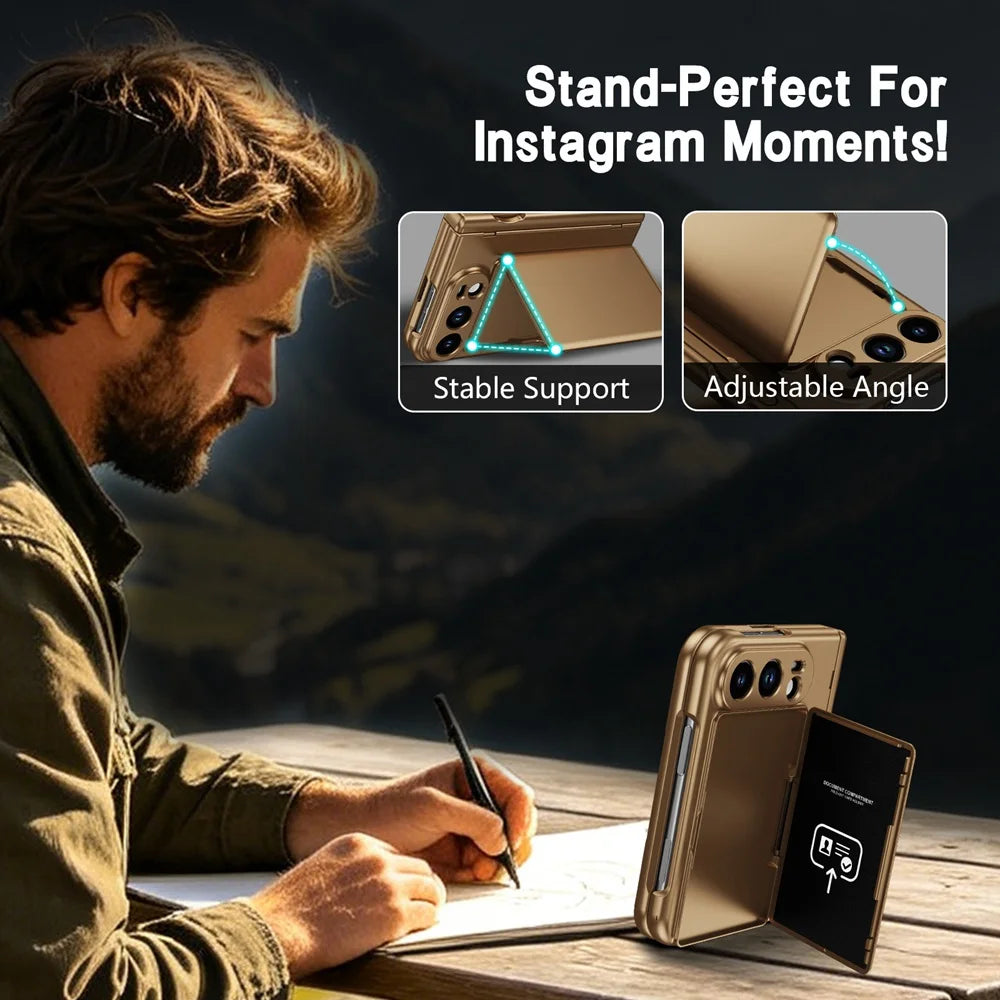 iPhone Duo Case With S Pen Holder Card Wallet Hinge Screen Protector And Stand