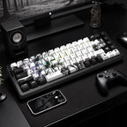 Personalized Keycap Set PBT 129 Key Side Engraved Translucent Keyboard Keychain Compatible with/64/84/98/108 Mechanical Keyboard