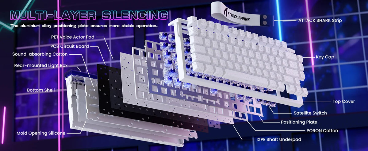 ATTACK SHARK R85 HE Wired 75% Hall Effect Rapid Trigger Mechanical RGB Gaming Keyboard with 8K Polling,0.05mm RT Accuracy