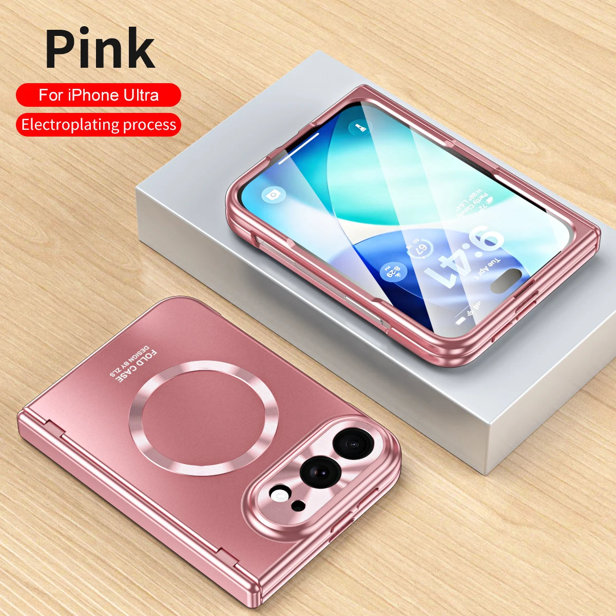 Magnetic All-included Hinge for Magsafe Case For iPhone Duo Electroplated Wireless Charge Glass Flim Shockproof Cover