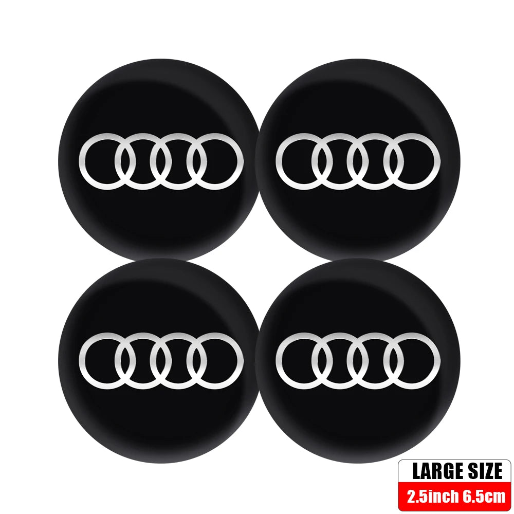 56/60/65MM Car Wheel Hub Caps Auto Emblem Tyre Center Covers Accessories For Audi A1 A2 A3 A4 A5 A6 A7 A8 Quyttro Sline RS Q2 Q3