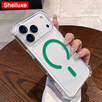 For IPhone17 IPhone18 ProMax Transparent Armour Magnetic Case Shelluxe For iPhone 18 17 Pro Max 17Air Cases Luxury Corners Cover