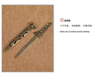 Brass Sword Pendant Waist Decoration Exquisite Double-Sided Carved Small Sword Handle Antique Copper Craft Ornament