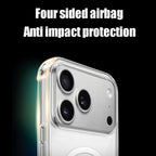 Luxury For Magsafe Transparent Case For iPhone 18 17 16 15 14 13 12 11 Pro Max Mini XR Magnetic Wireless Charge Back Cover Case