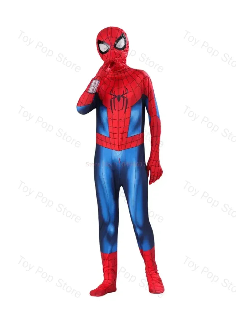 Popular Web Slinger Superhero Zentai Suit Full Coverage Cosplay Bodysuit Halloween Themed Outfit Collectible Attire for Holiday
