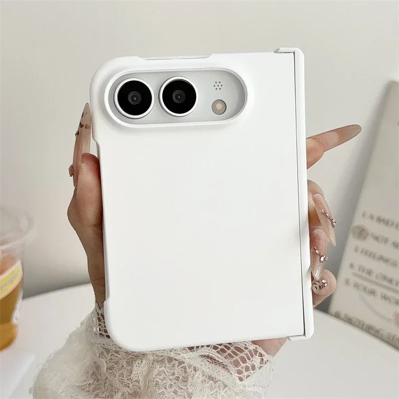 Luxury Skin Feel Frosted Matte Fold Phone Case For iPhone Duo Ultra 18 Fold Hinge Protective Ultra-thin PC Shockproof Hard Cover