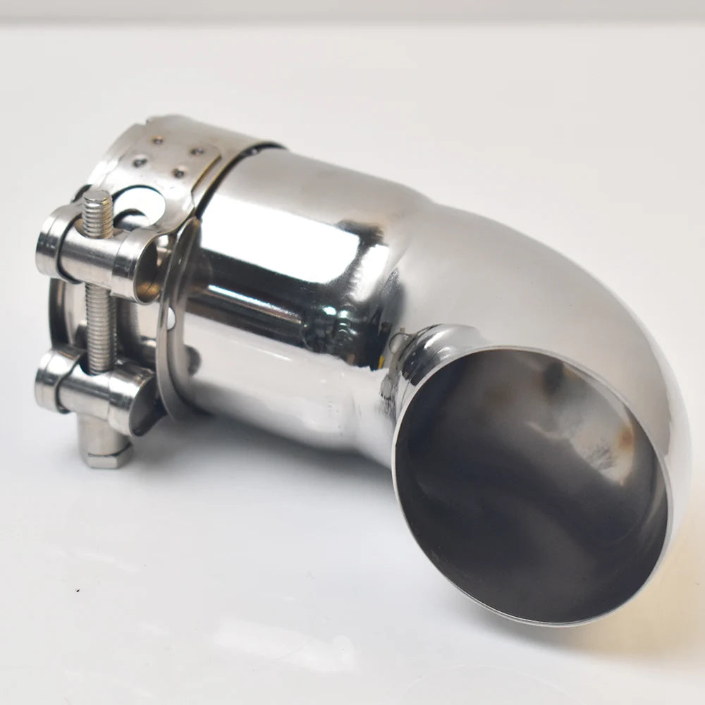 1PC Universal Auto Exhaust Pipe Suppressor Stainless Steel Outlet Elbow Connection Pipe for Automotive Accessory