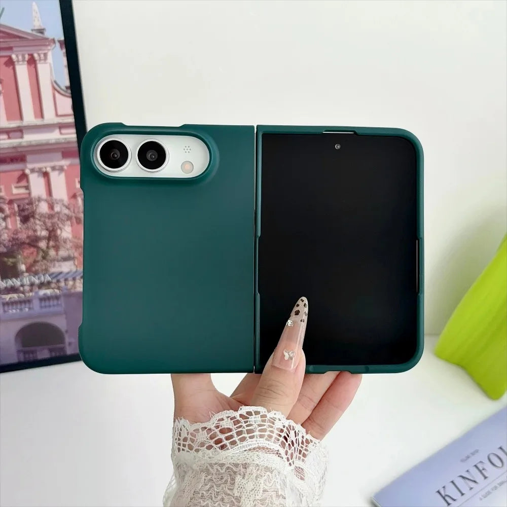 for iPhone Duo Slim Thin Matte PC Folding Phone Case for iPhone Duo Solid Color Soft Touch Shockproof Back Cover Capa