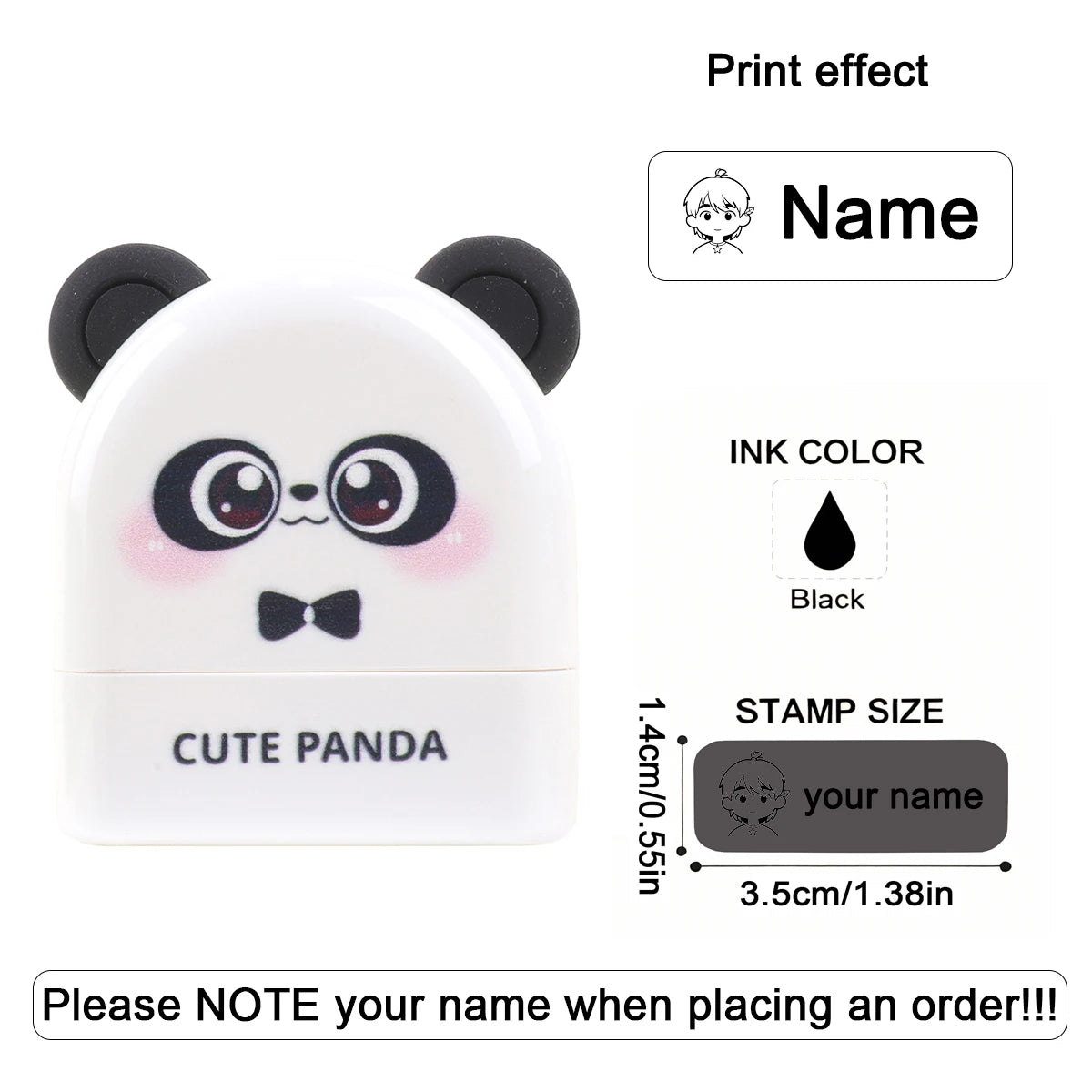 Personalized Cute Name Stamp Waterproof Clothing Label for Kids Self Ink Stamp for Kindergarten School Bags Custom Stamp
