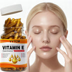 Vitamin E Deep Moisturizing Capsule Essence, Hydrates and Smooths Skin, Contains Plant-Based Squalane, Vitamin C, Deep Hydration and Brightening Skin Essence, 18 Capsules/30 Capsules/48 Capsules/60 Capsules/90 Capsules/120 Ca