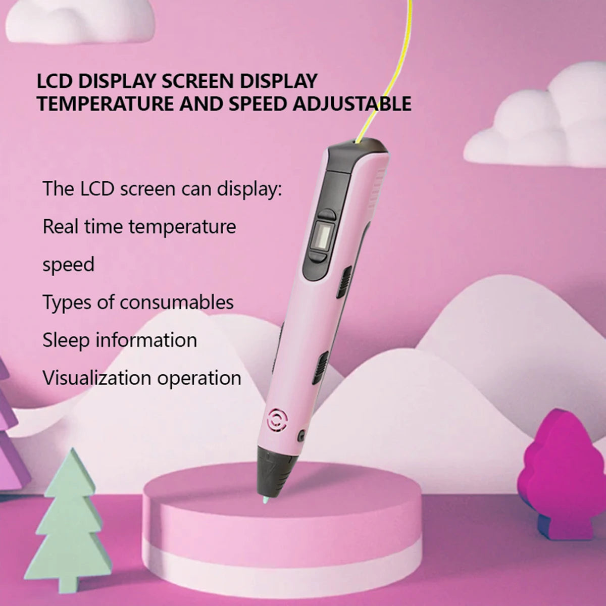 Upgraded 3D Printing Pen 9 Meter Pla Filaments Children S Birthday Christmas and New Year Gifts Three Dimensional Painting Tools