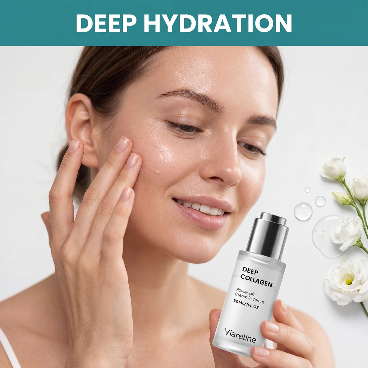 Collagen Face Serum With Hyaluronic Acid for Hydrating and Firming Skin