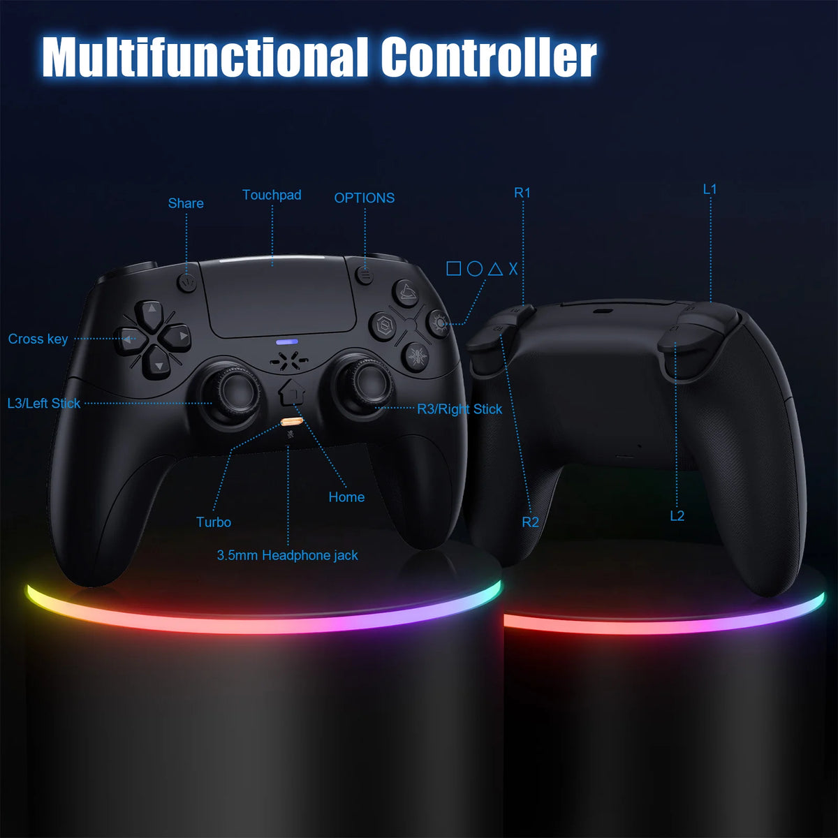 Wireless Gamepad For Playstation 5/ps5 controller Gaming Turbo Dual Sense Vibrate External microphone Adaptives Trigger