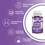 Collagen Complex Gummies, with Biotin & Vitamin C, Supports Skin, Hair, Nail, Joint Wellness, Gut Health & Digestion, Anti-Aging