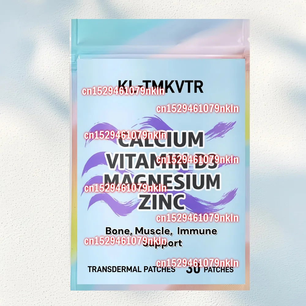 30 Patches Calcium Vitamin D3 Magnesium Zinc Transdermal Patches - Bone, Muscle, and Immune Support