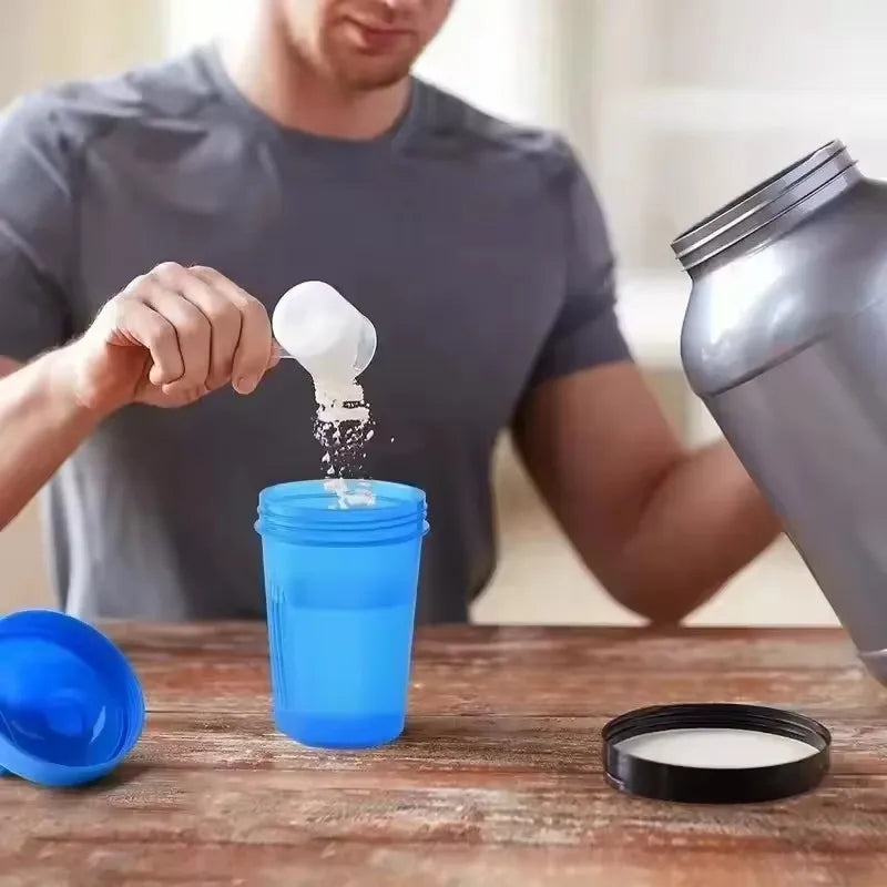 400ML Shaker Bottles Whey Protein Powder Mixer Bottle Sport Water Cups Fitness Gym Shaker Outdoor Portable Plastic Drink Cup