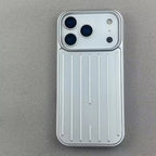 Stripe Luggage Phone case Aluminum Alloy For iPhone 18 Promax 17 16 Pro Max Plus 15 14 pro Matte Shockproof Hard PC Phone Case