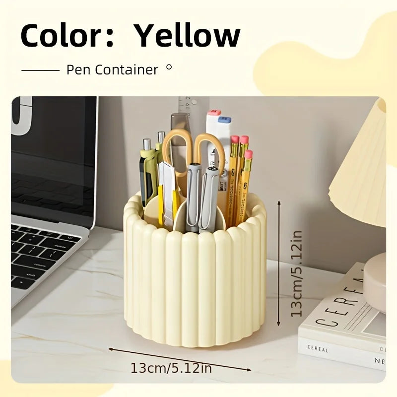 Modern Minimalist 360° Rotating Desk Organizer Pen Holder - Space-Saving, Multi-Functional Office Supplies - for Home & School